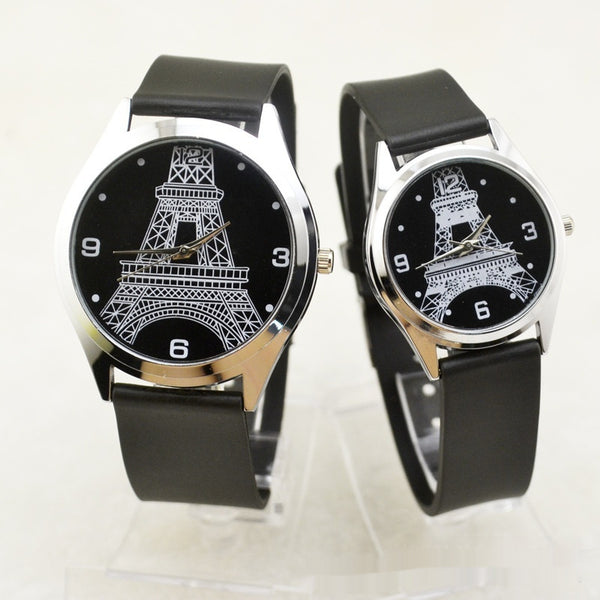 Paris Tower Fashion Couple Pair Watch. front  packet