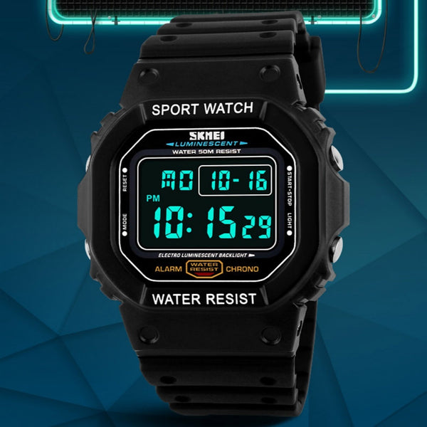 Skmei Factory Direct Sales New Waterproof Fashion Men's Sports Electronic Watch. front packet