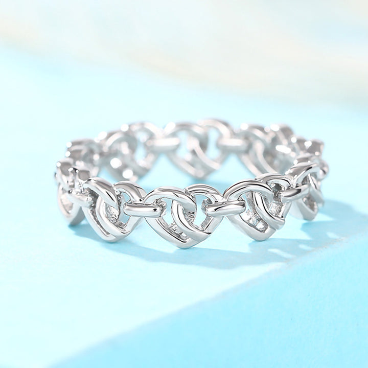 Heart-shaped Chain Ring Women's Simple Fashion. front packet