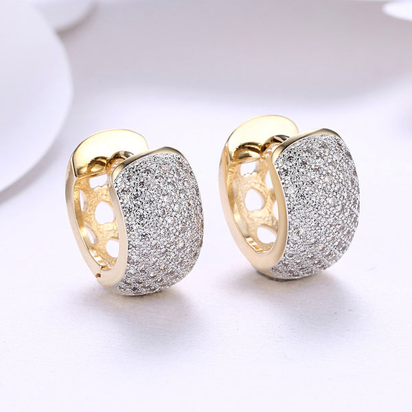 Single Row Diamond Gold Zircon Romantic Style Earring Ear Clip Women